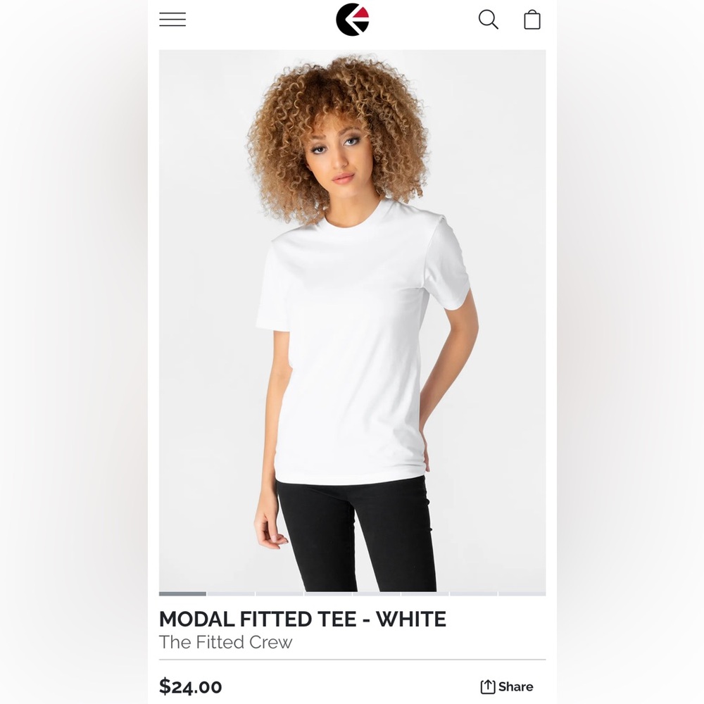 Ethika boyfriend tee size XL white